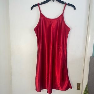 Red satin dress size small